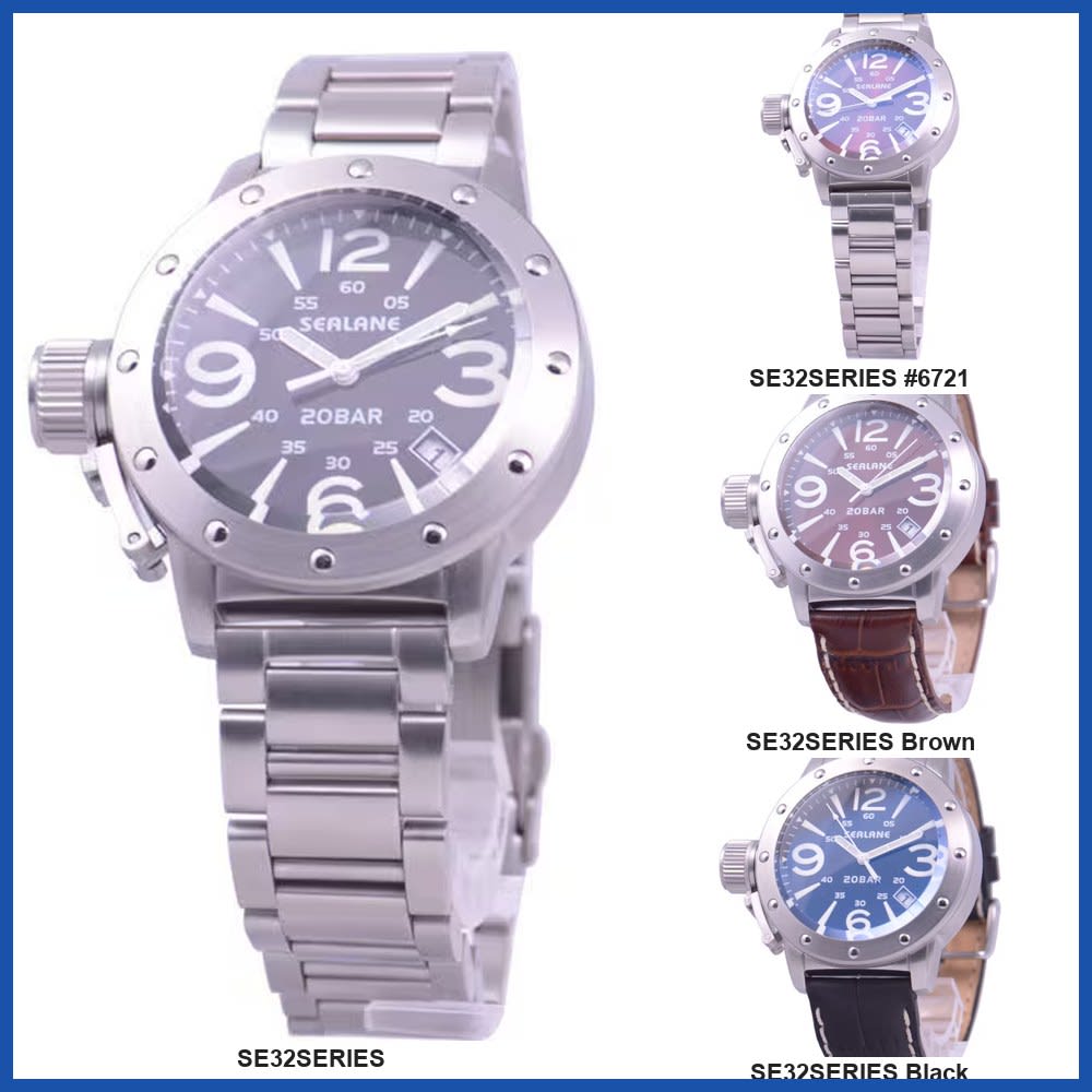 SEALANE SE32SERIES Men's Quartz Wrist Watch - Brown / Black / Silver Gift Casual Business Sports Student
