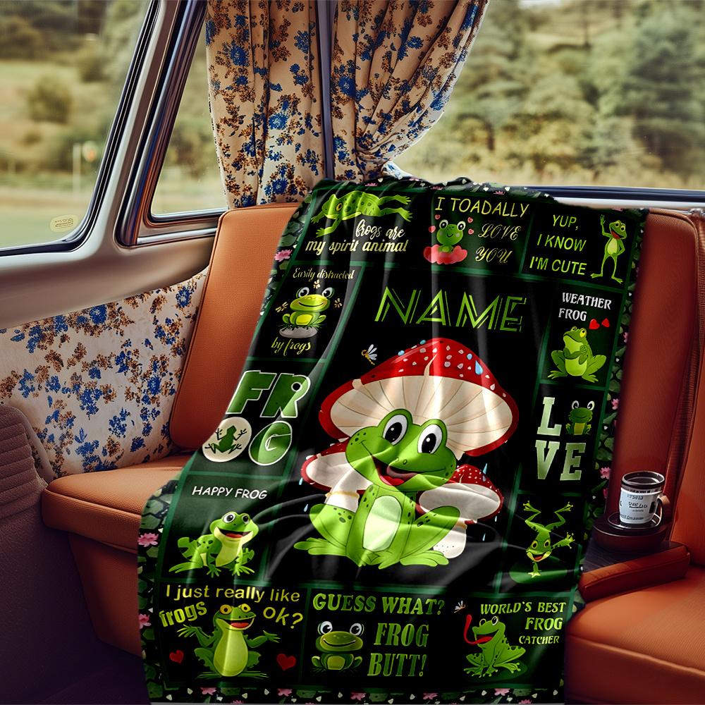 Frog Spirit Animal Love Poster Design Blanketcustomizable With Your Namecomfortable And Stylish Perfect For Travel Beds Chairs Offices Sofas