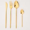 6pcs Tableware Set Gold Cutlery Stainless Steel Flatware Mirror Knife Fork Dessert Spoon Korean Dinnerware Set Luxury
