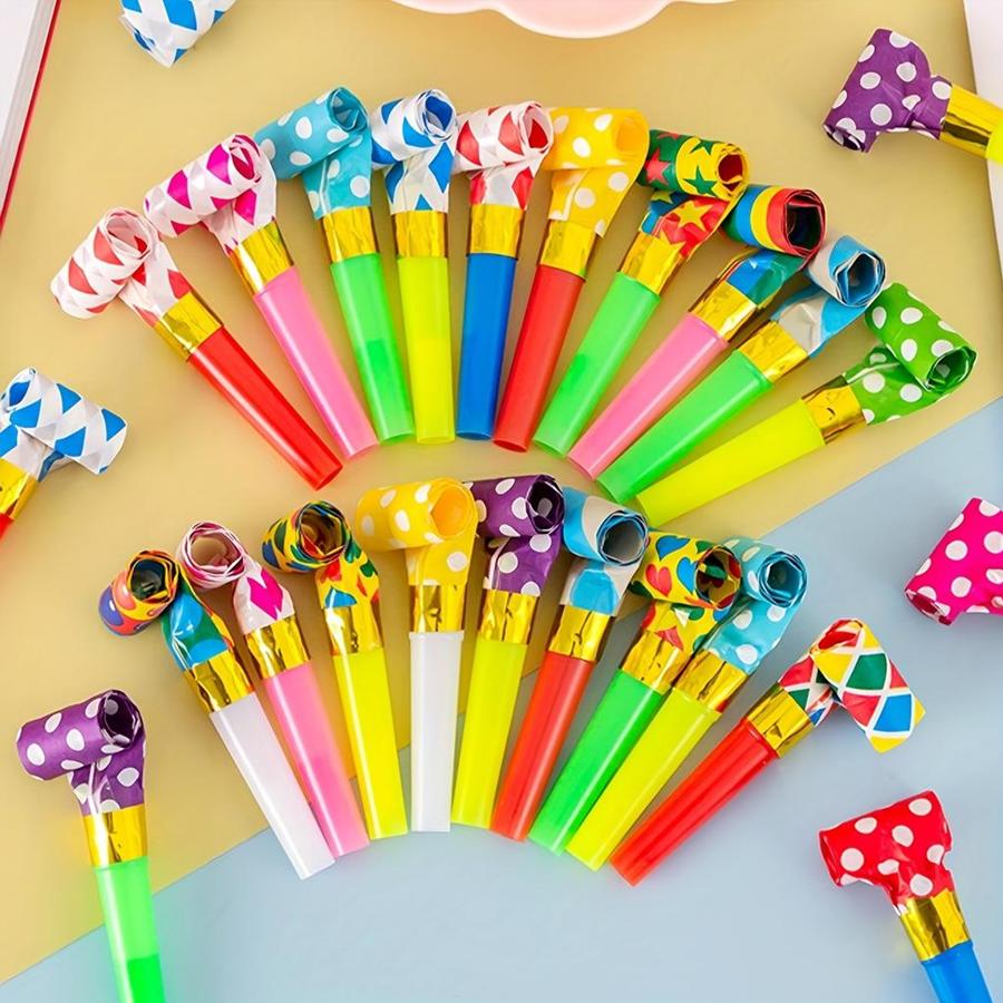 15/35/65pcs Party Blower Colorful Whistles Cheer Generator Atmosphere Creating Supplies Festival Birthday Celebration XJM