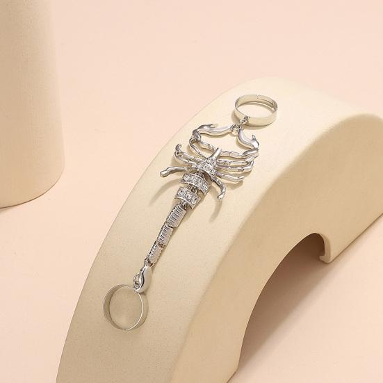 Женское кольцо с геометрическим узором, украшение, легко носить со стразами, подвеска в виде скорпиона, кольцо на 2 пальца, женские ювелирные изделия