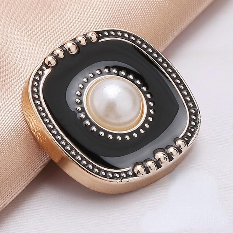 10pcs Pretty Plating Buttons Square Round Buttons Coat Windbreaker Sweater Accessories Various Styles DIY Sewing Supplies