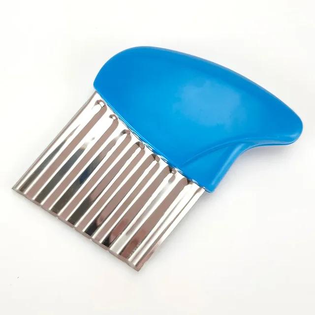 Картофельная резка Чипсы Устройство для приготовления картофеля фри Нержавеющая сталь Волнистый нож Измельчитель картофеля фри Нож для картофеля Измельчитель Морщинистый волнистый слайсер