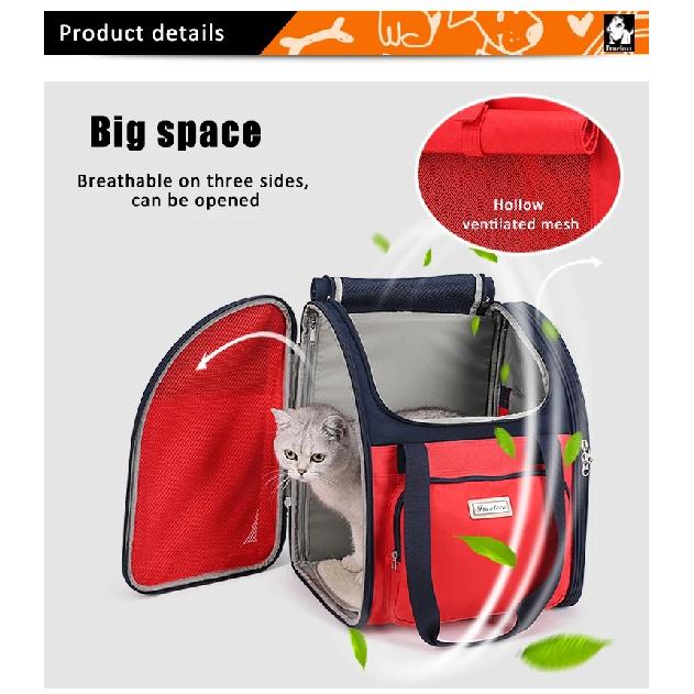 Breathable Foldable Luxury Pet Backpack Truelove TLX1971, Portable Shoulder Travel Carrier Bag for Small Dog Cat Outdoor Trip