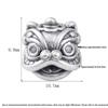 Sterling Silver S999 3D Lion Dance Spacer Beads for DIY Chinese Style Bracelets