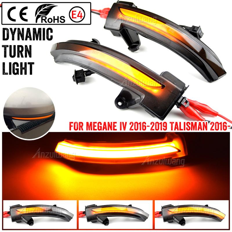 2pcs Flashing Water Dynamic Blinker LED Turn Signal Side Mirror Light Lamp For Renault Megane IV Talisman 2016-