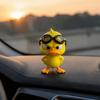 Забавная Декорация для Приборной Панели Автомобиля 3D Печатная Фигурка Желтой Утки с Гневом и Снимающимися Очками для Плавания, Забавные Настольные Украшения Статуэтка для Офиса, Настольный