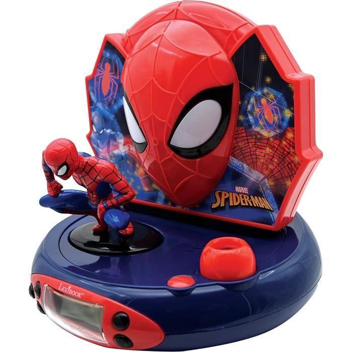 Lexibook - Spiderman - Réveil Projecteur - Veilleuse et Projection de l'heure au Plafond - Effets sonores - Piles