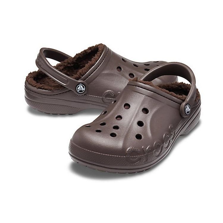 Crocs Baya EVA Легкие Клоги с круглым носком и теплой хлопковой подкладкой Унисекс Клоги Коричневый 205969-22Z