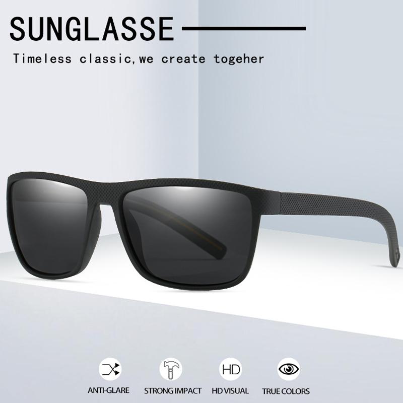 Vintage Sports Style Polarized Sunglasses Men Black Driving Square Sunglass Shades for Women Luxury Brand Sun Glasses