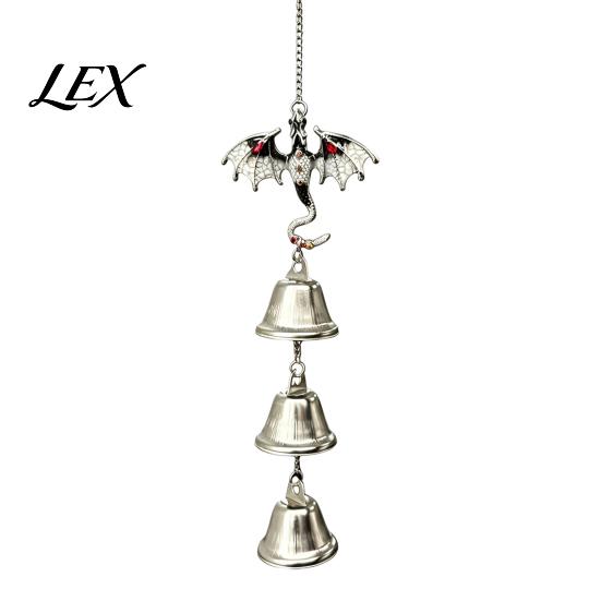 Iron Wind Chimes Retro Dragon Hanging Bells, Metal Flying Chime, Rustic Decorative Wall Ornament Fantasy Outdoor Garden for Patio Porch Yard