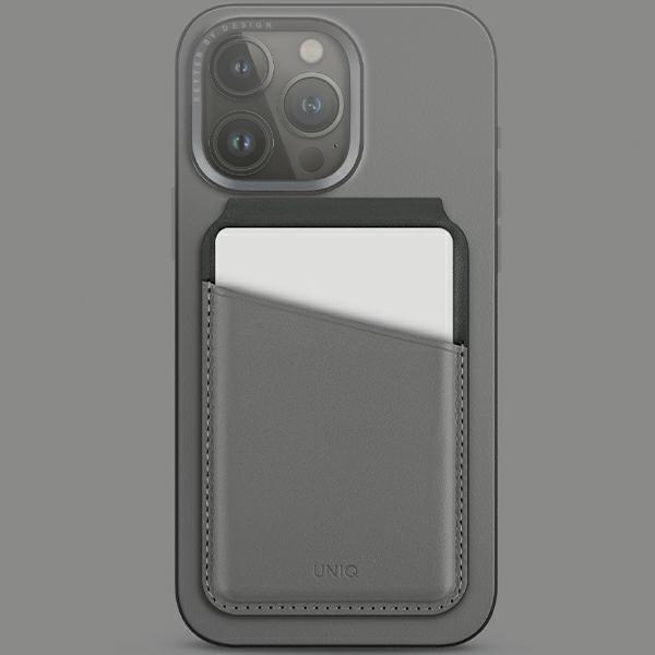 UNIQ Lyden DS Magnetic RFID Wallet and Phone Stand Charcoal Grey-Black