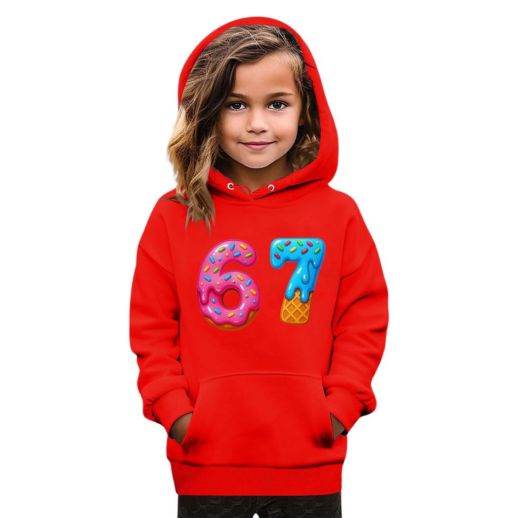 Kids' Fashion Printed Pullover Casual Long-Sleeve Crewneck Hoodie Top