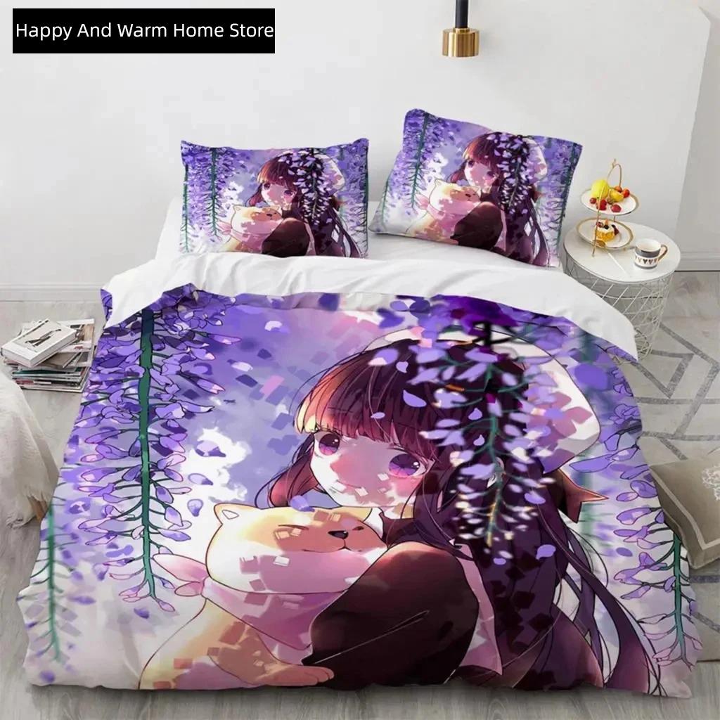 Набор постельного белья Cardcaptor Sakura, Мягкое пододеяльник, Теплое одеяло, Комплект постельного белья, Удобный чехол для одеяла, Наволочка, Размеры King Quen Twin