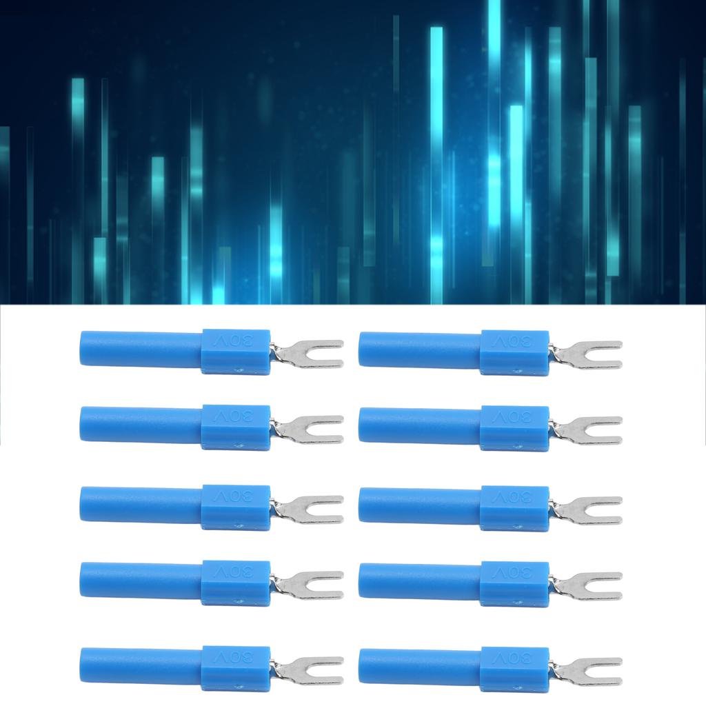 10pcs 4mm Fork Spade Wire Connectors U Type Electrical Crimp Terminal for Testing Multimeter