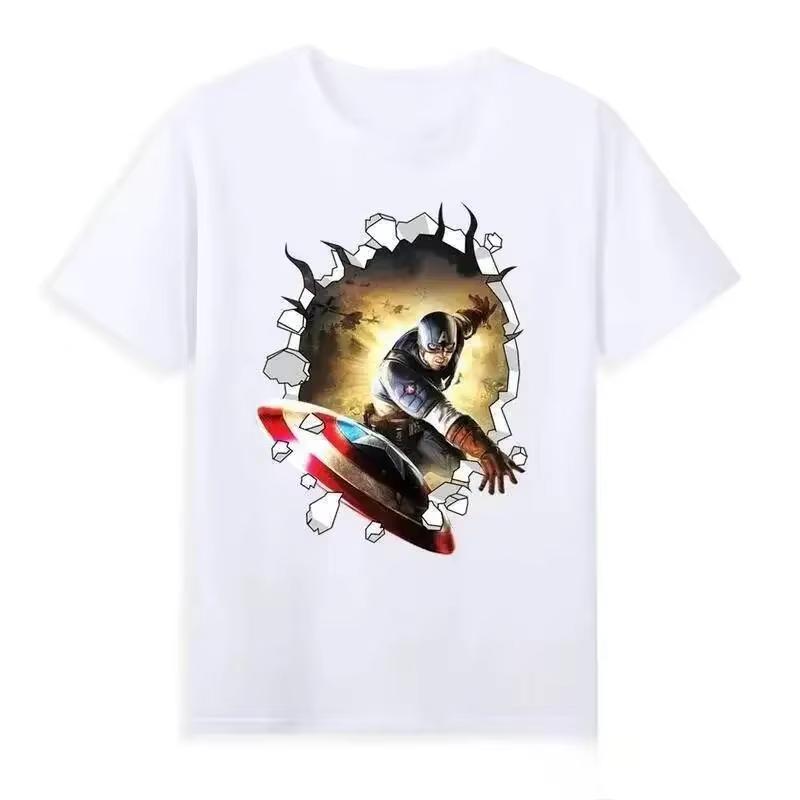 heroes are back SpiderUnisex Unisex Captain America 3 shortsleeved Tshirts summer couple Tshirts