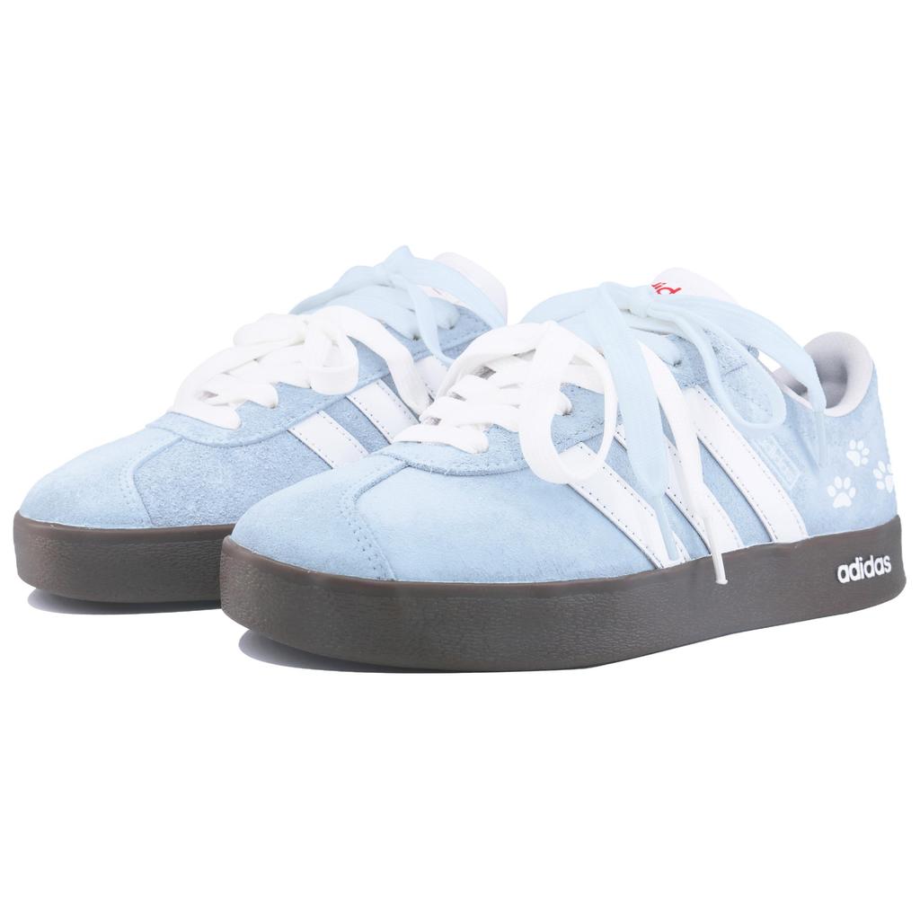 Adidas VL COURT 2.0 Synthetic Leather, Split Cow Leather Low top Skateboard Shoes Unisex Sea Salt Blue HQ1802(Team168-)