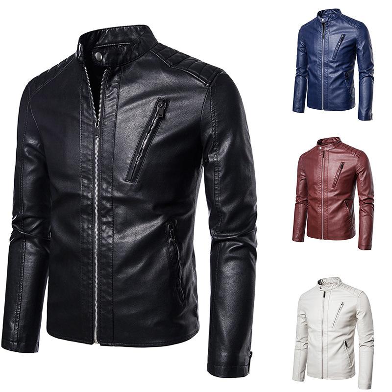 Leather jacket men's casual jacket trend slim handsome youth spring and autumn motorcycle jacket