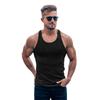 Muscleguys Футболка без рукавов для фитнеса, вязаный облегающий жилет, спортивные полоски, топ-стрингер для спортзала, мужская однотонная модная майка, летняя одежда