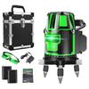 BKBEINGKING 5-Line Laser Level, Green, 5 Lines, 6 Points, Rotating Laser, 4-Direction Large Square Beam, Dustproof and Waterproof, Automatic Correctio