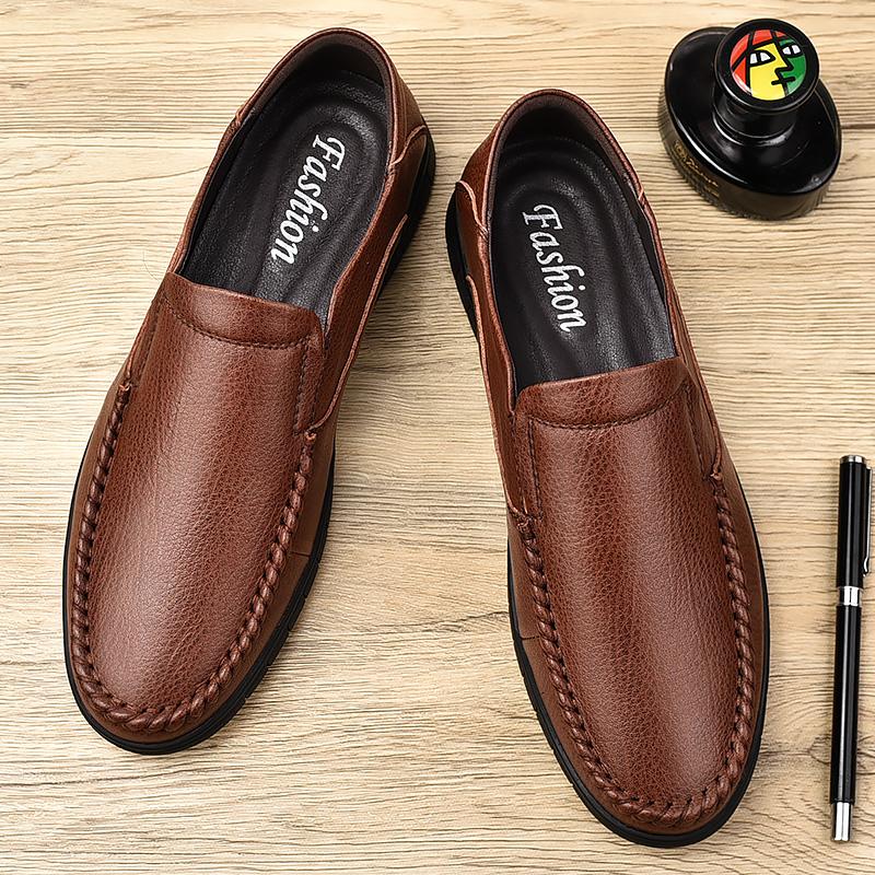 FashionLeather Shoes Man 2024 New Fashion Mens Shoes Classic Business Loafers Men Summer Autumn British Style Leisure Walk Casual Shoes