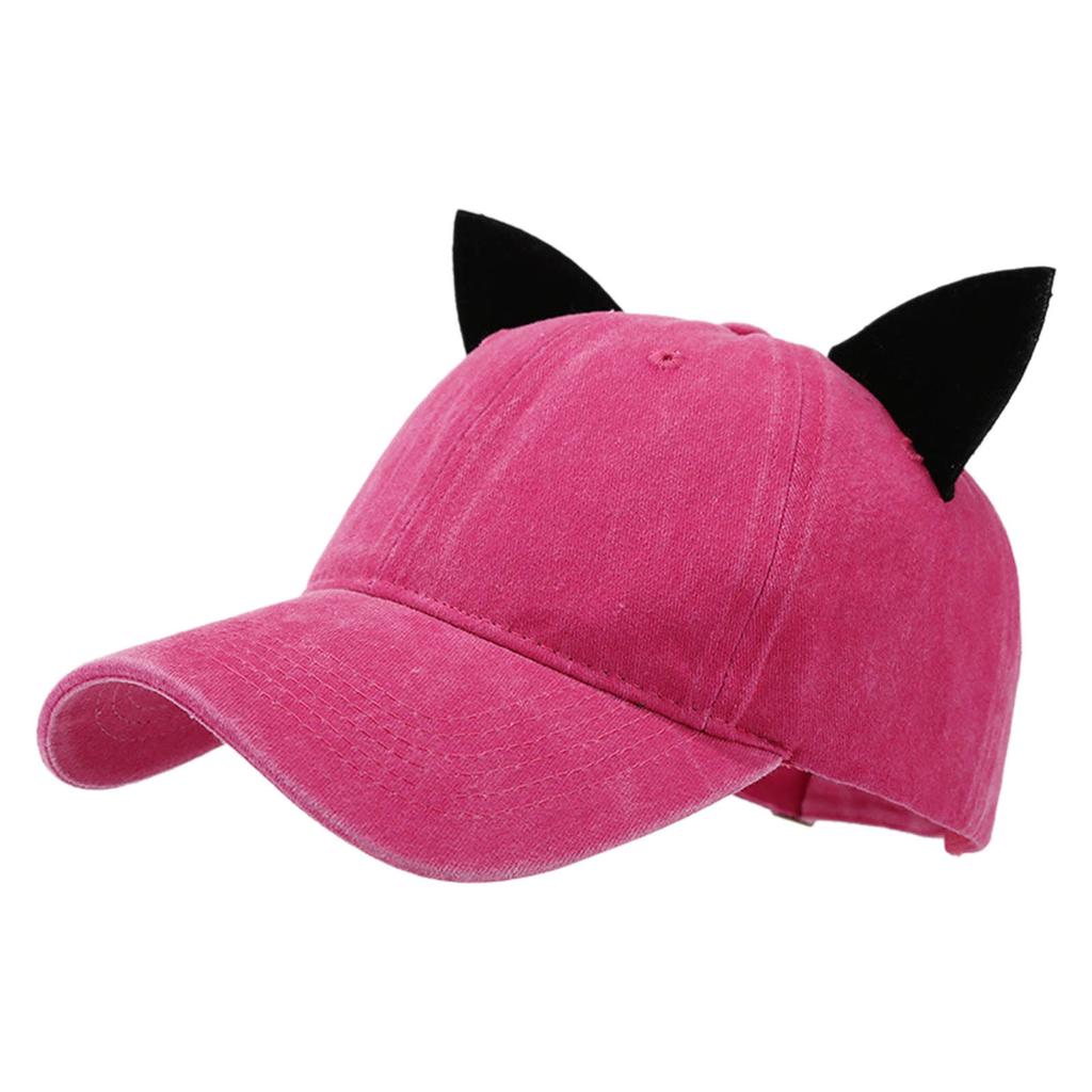 Women Kitten Ears Baseball Cap 3D Cat Ear Versatile Hat for Summer Spring Breathable Hat for Adults Casual Sport