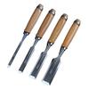 Набор из 4 стамесок по дереву из хром-ванадиевой стали для дерева Плоские Отличные Профессиональные Столярные Стамески, Сталь, Резьба, Резьба, Острота, Класс,