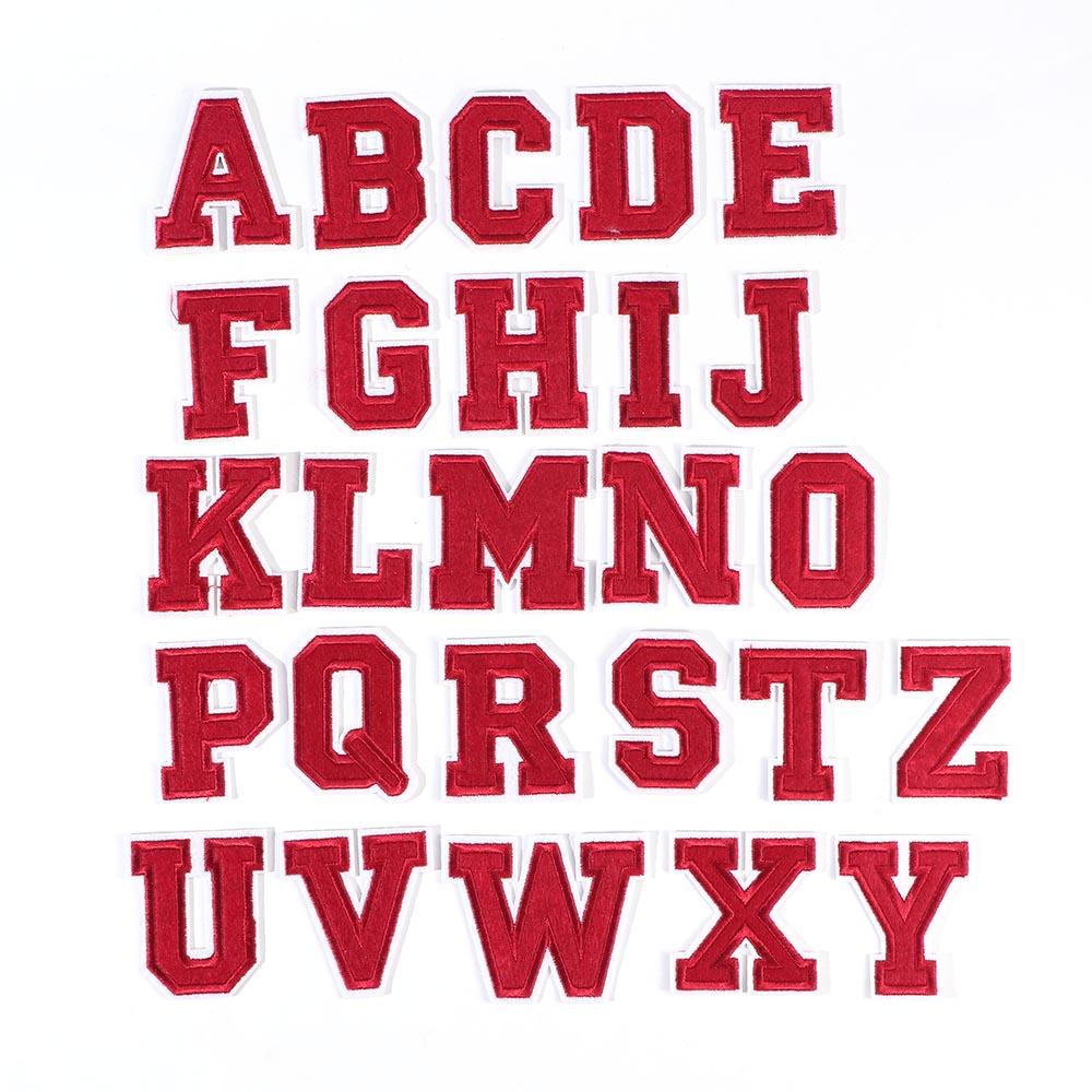 on 3D Crafts English Alphabet Sewing Fabric for T-Shirt or Coat Apparel A-Z Patches Applique Letter Patches Clothes Embroidery