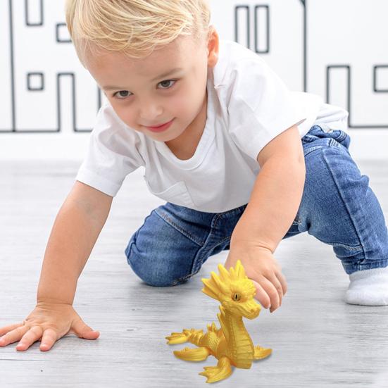 3D Printed Sea Dragon Figurine Movable Joints Dragon Figure Mini Articulated Dragon Model Fidget Toy Desktop Decoration Ornament