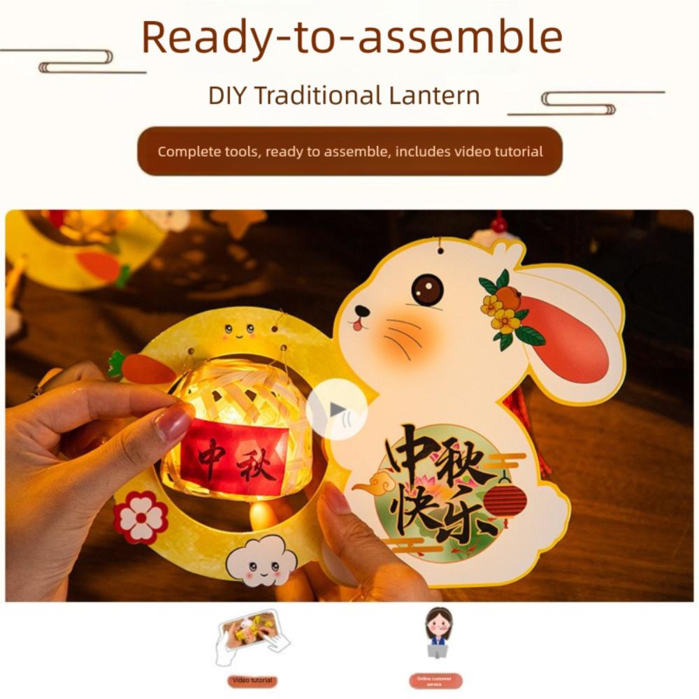 Милый мультяшный фонарь к Празднику середины осени, подвесные лампы в виде кролика, подарок