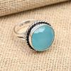 Aqua Chalcedony Gemstone Handmade 925 Solid Sterling Silver Lovely Ring Jewelry For Women