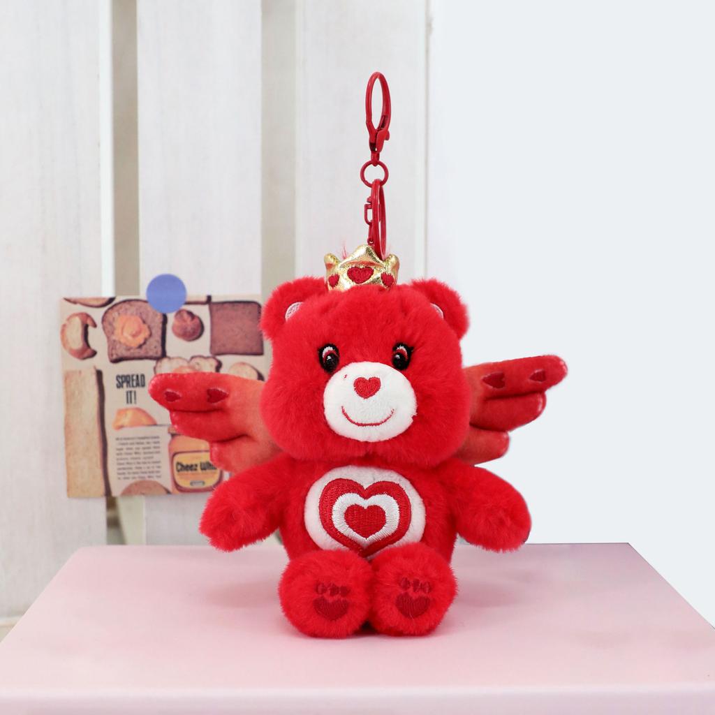 Care Bears Angel Wings Plush Keychain Cute Bear Pendant 15cm Kawaii Bag Charm Soft Stuffed Animal Keyring For Kids Birthday Gift