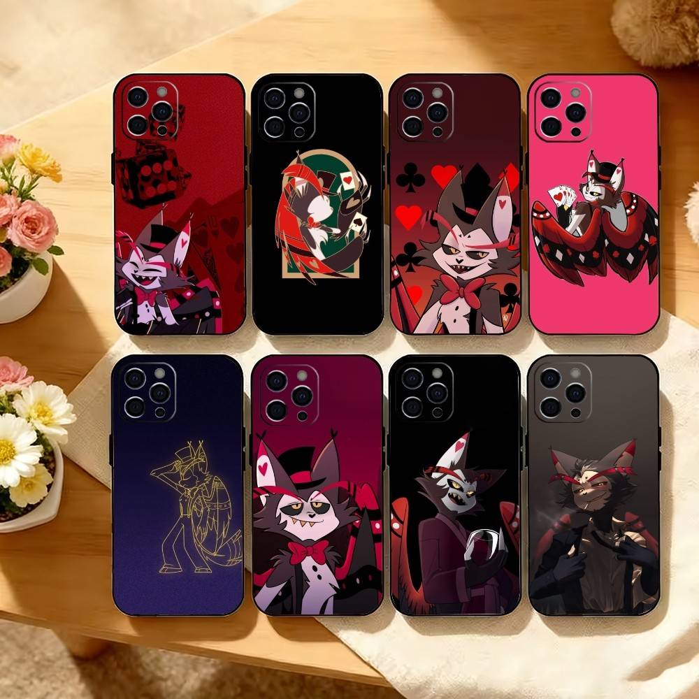 H-Hazbin H-Husk Чехол для телефона для iPhone 17, 16, 15, 14, 13, 12, 11 Plus, Pro Max, Другие Мягкий Черный Чехол