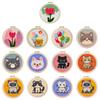 1 Set Punch Needle Coaster Kit Handmade Punch Needle Embroidery Craft Kit with Hoop Yarn Tools Instruction Adults Beginners DIY Animal Flower Coaster