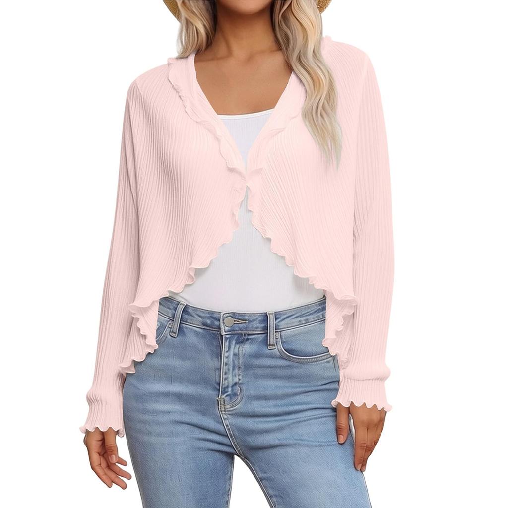 Women Fashion Solid Color Car Driving Sun Protection Shawl Breathable Outdoor Sunscreen Scarf Beach UV Protection Loose Casual Style Ruffled Shawl