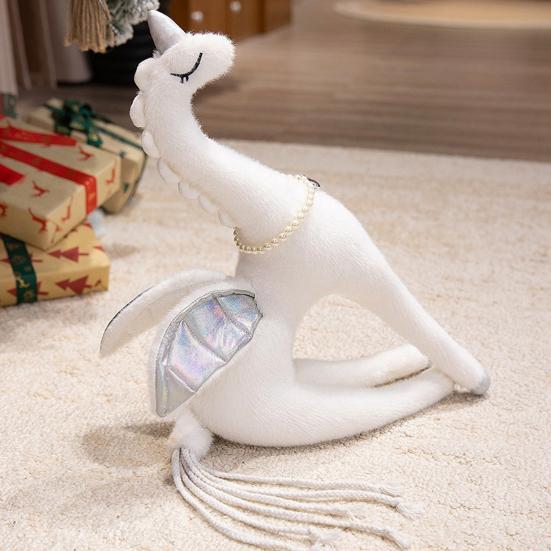 Плюшевая кукла Пегас 50см/70см Мягкая набивная игрушка для девочек Фэнтезийные крылья Ожерелье из искусственного жемчуга Милая плюшевая игрушка для младенца, малыша, детей Домашний декор