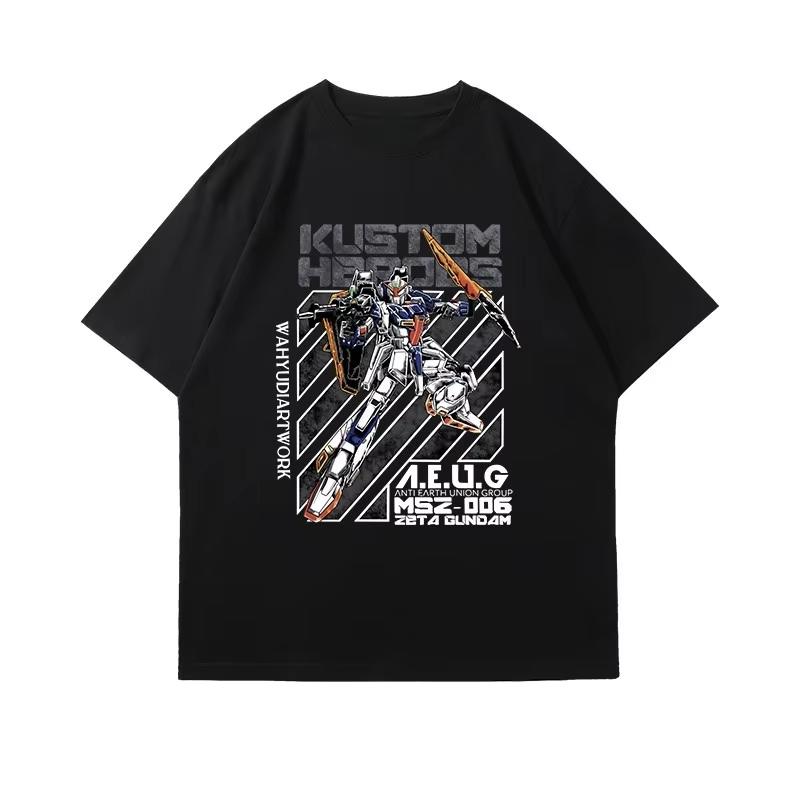 2026 Summer RX-78-2 Cartoon Print T-shirt Anime Mecha Casual Short Sleeve Women And Men T-shirt