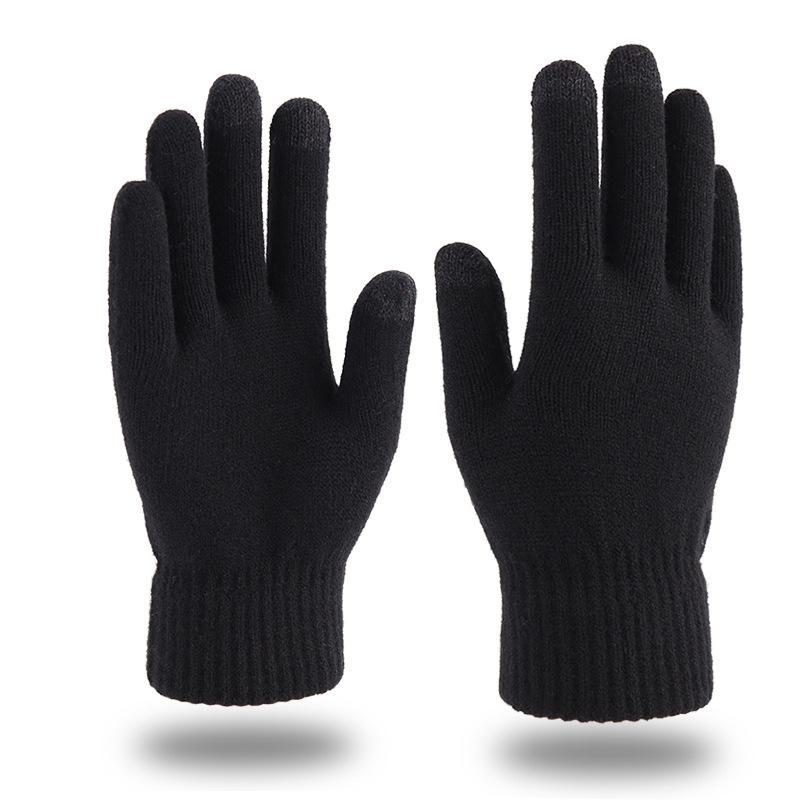 Cozy Knitted Split-Finger Wool Gloves for Autumn & Winter – Thick, Warm, Touchscreen-Friendly
