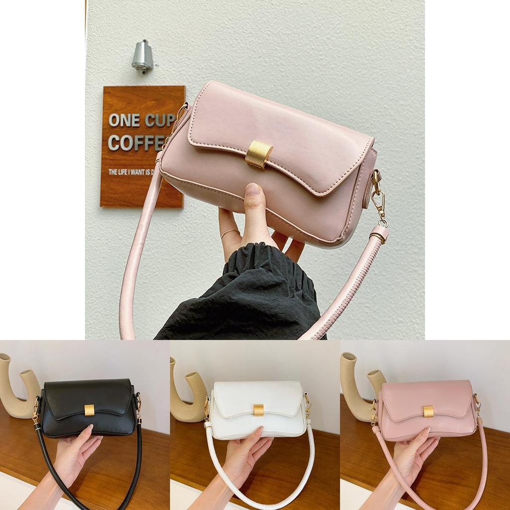 Chic Square Bag With Stitching Details Pu Material Casual Shoulder Bag