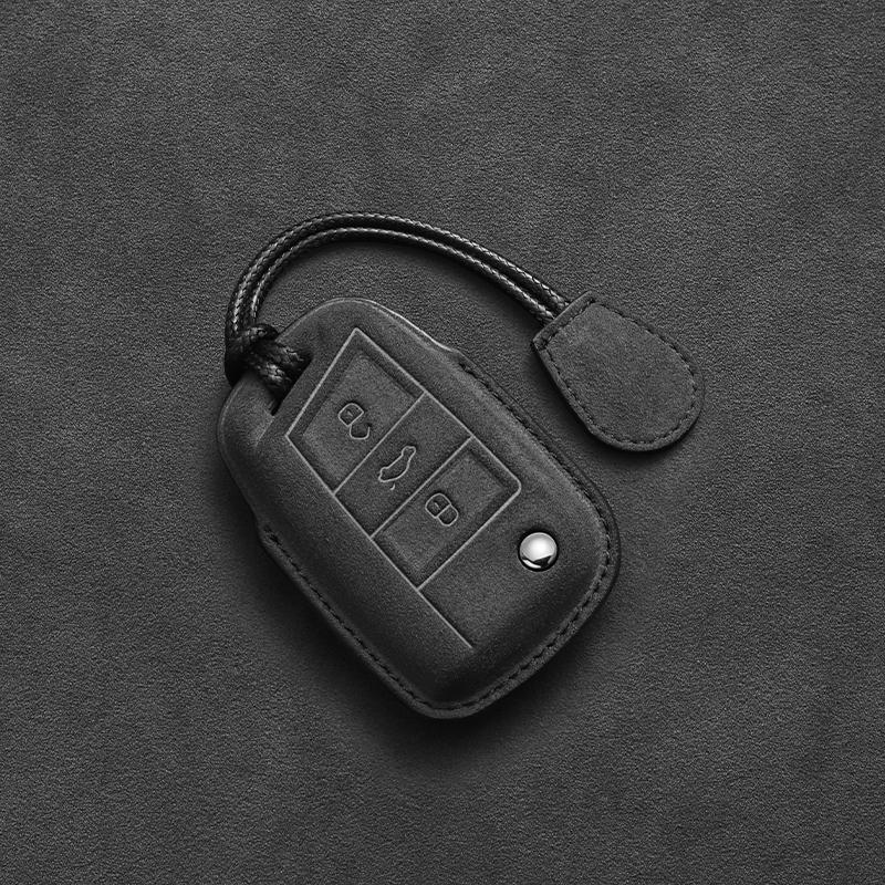 Styling Mouldings Suede Leather Car Key Case For VW Volkswagen Golf 7 MK7 Tiguan MK2 for Seat Ateca Leon FR 2 Ibiza Skoda Octavi