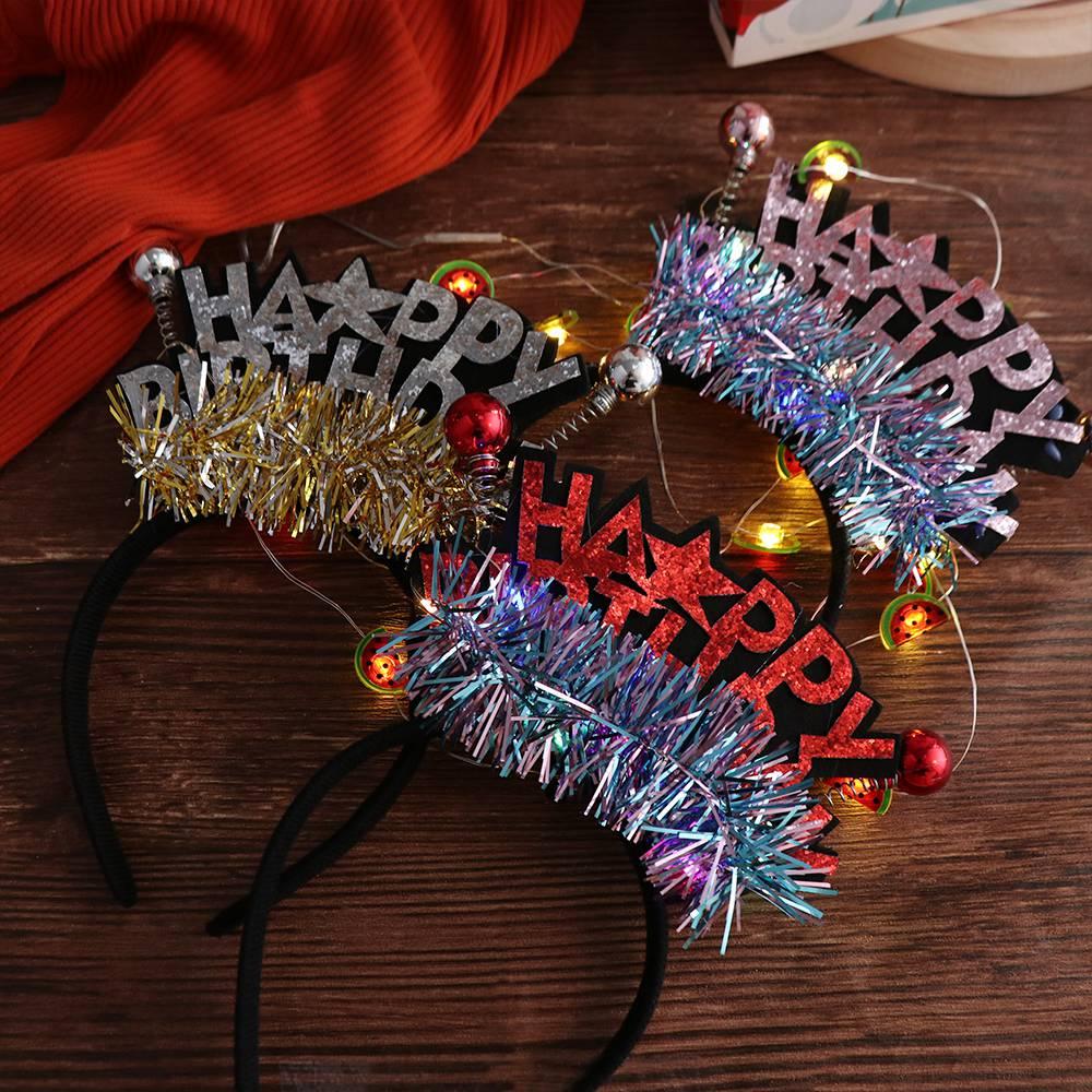 Luminous LED Light Hair Hoop Plastic Ball Children Birthday Hair Bands  Female/Children