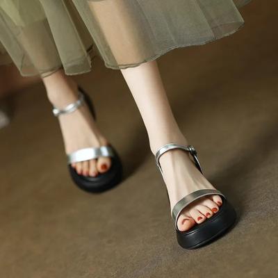 Модные летние гладиаторские сандалии на платформе для женщин, модные элегантные туфли для работы на мягкой подошве, женские удобные сандалии на толстой подошве для пляжа