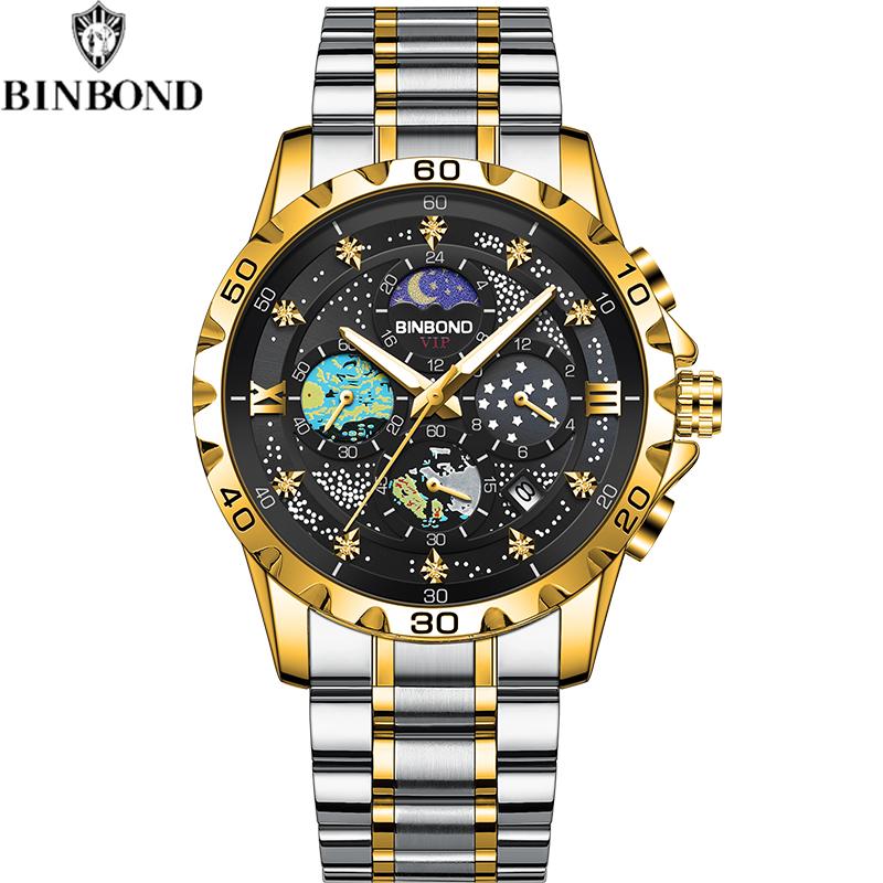 Luxury Quartz Men Watch Date Waterproof Chronograph Luminous Stainless Steel Wristwatch Fashion Business Man Watches