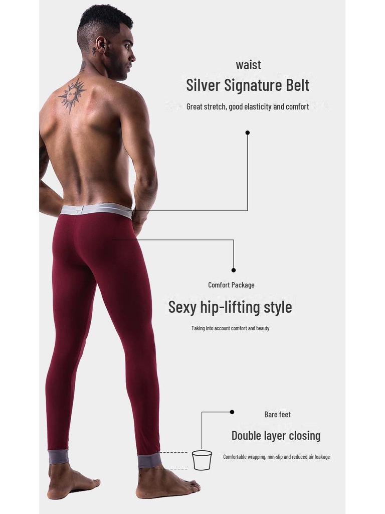 Мужские облегающие леггинсы со средней посадкой: Тонкие хлопковые брюки Nine-Point осень/зима