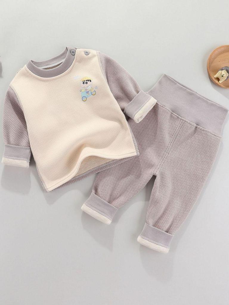 Baby Suit: Warm, Velvet-Enhanced High Waist for Autumn/Winter