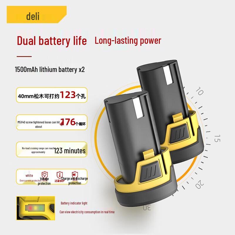 Deli 10.8V Cordless Electric Drill and Screwdriver CN plug (adapter included)