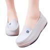 Женские туфли медсестры на воздушной подушке из натуральной коровьей кожи, с мягкой подошвой, нескользящие, дышащие, не утомляющие ноги, на толстой подошве, увеличивающие рост, белые медицинские специальные туфли