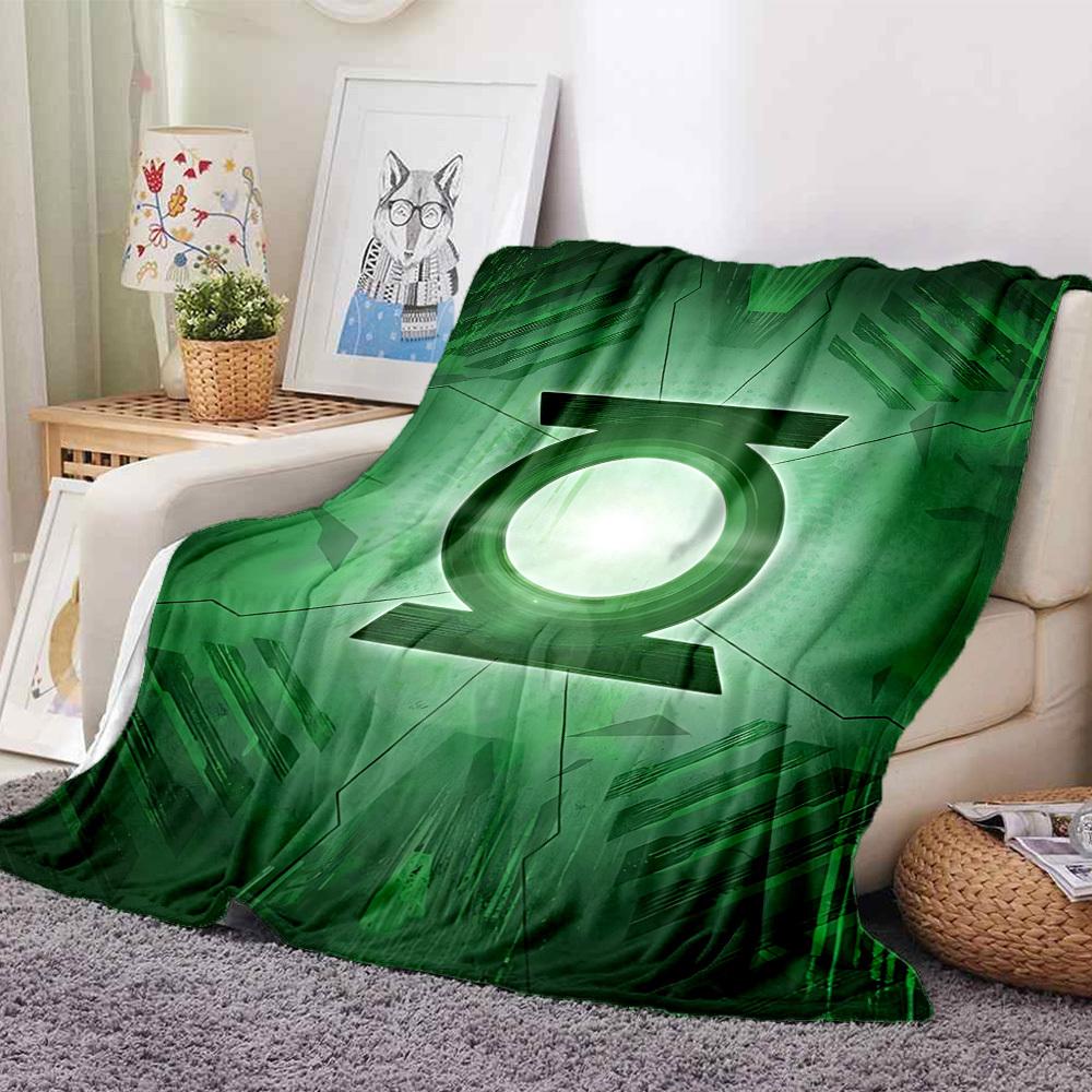 1pc Green Lantern Symbol Blanket Polyester Fiber, All Season Comfort for Sofa, Bed, Office, Car, Camping Ideal Home Decor & Gift, Office Comfort