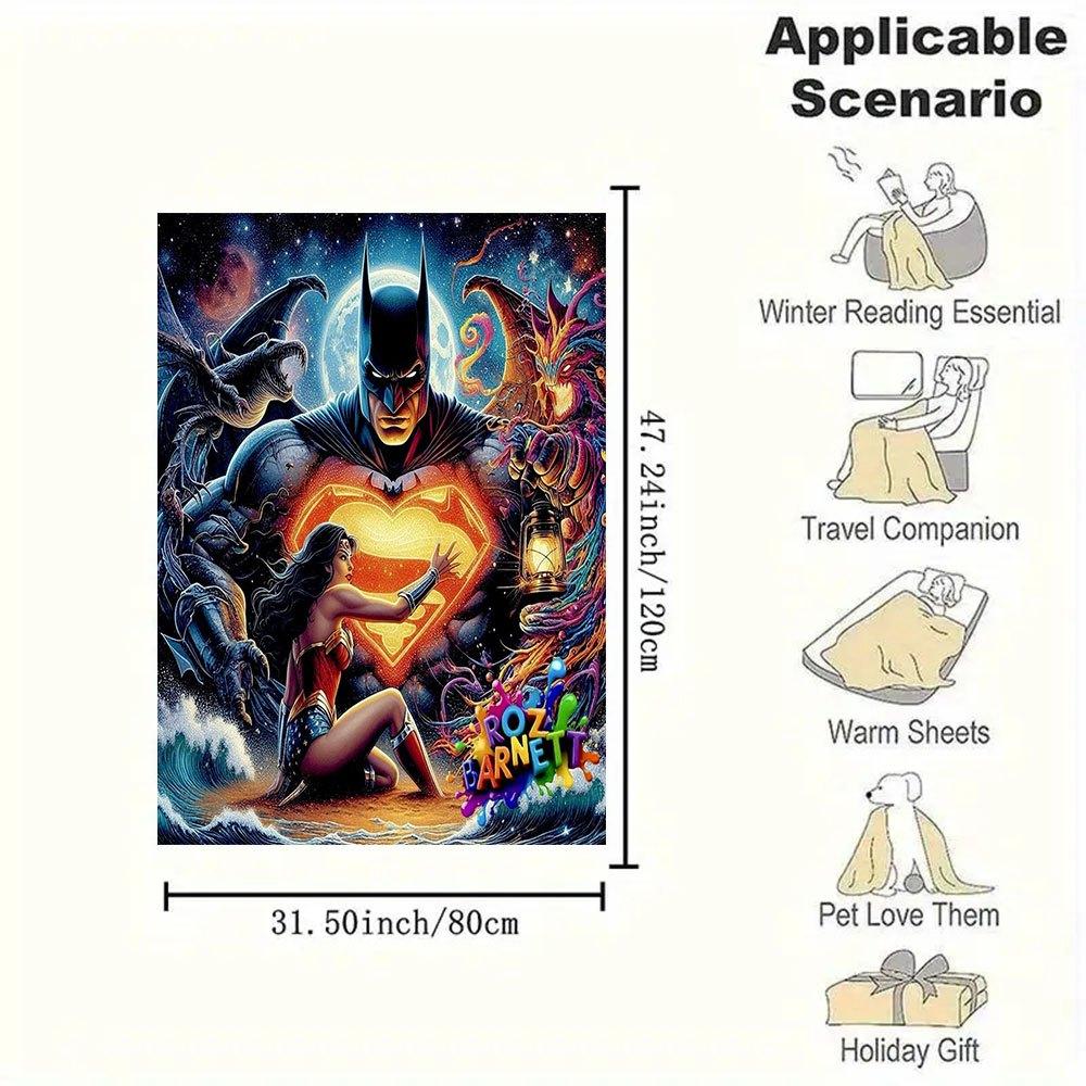 Batman vs Superman: The Ultimate Battle Poster PrintBlanket Flannel Throw Blanket for Sofa, Bed, Travel, Camping, Office, Couch, Chair