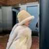 Универсальная бархатная рыбацкая шапка из овечьей шерсти в корейском стиле, плюшевая шапка-ведро, сохраняющая тепло, с широкими полями, для холодной погоды